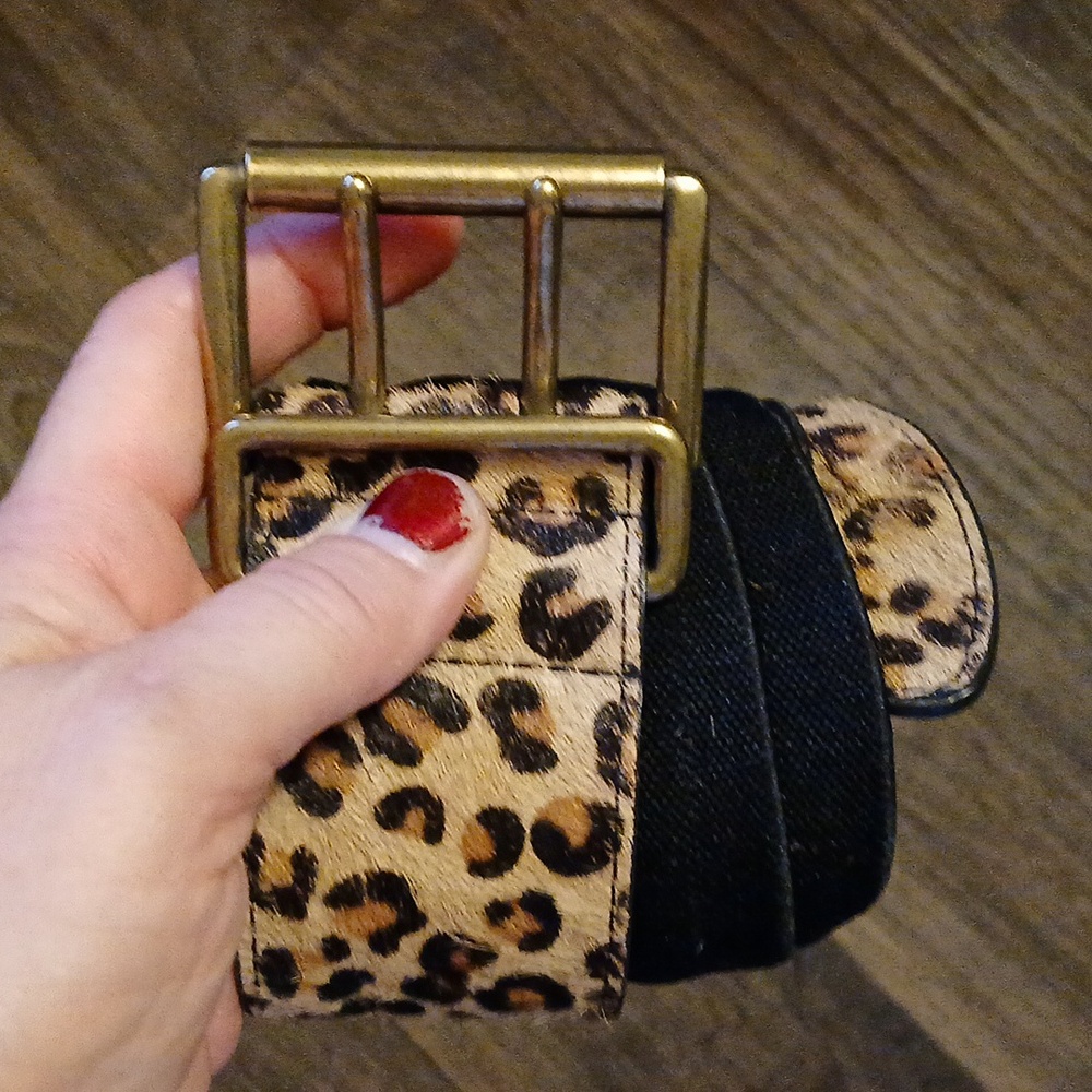 Banana Republic Animal Print Haircalf Elasticated Belt.